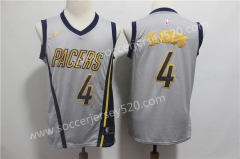 Indiana Pacers #4 City Version Gray NBA Jersey