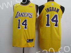 Los Angeles lakers #14 Yellow NBA Jersey