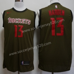 Houston Rockets #13 Army Green NBA Jersey