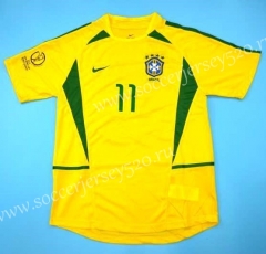 2002 Brazil Home Yellow Tailand Soccer Jersey AAA