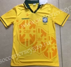 Retro version 1994 Season Brazil Home Yellow Tailand Soccer Jersey AAA-912