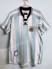 1998 Season Argentina Home Blue and White stripes Retro version Thailand Soccer Jersey AAA-811