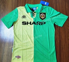 1992-1994 Manchester United Yellow&Green Retro VersionThailand Soccer Jersey AAA-912
