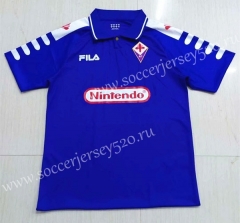 1998-1999 Fiorentina Blue Retro version Thailand Soccer Jersey AAA-503
