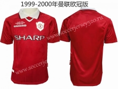 1999-2000 Manchester United Home Red Retro VersionThailand Soccer Jersey AAA