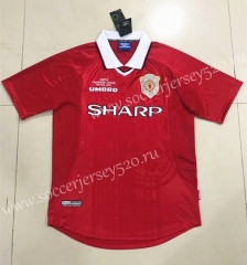 1999 Season Manchester United Home Red Retro Version Thailand Soccer Jersey AAA-510