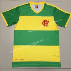 2004 Season Flamengo Yellow & Green Retro Version Thailand Soccer Jersey AAA-609