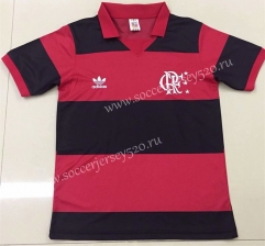 Retro Version 1982 Flamengo Home Red and Black Thailand Soccer Jersey AAA-DG