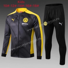 2019-2020 Borussia Dortmund Black (pad printing) Kids/Youth Soccer Jacket Uniform-815
