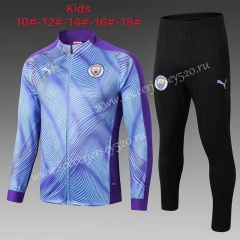2019-2020 Manchester City Purple(pad printing) Kids/Youth Soccer Jacket Uniform-815