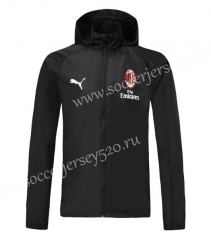 2019-2020 AC Milan Black Trench Coats With Hat-LH