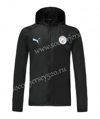 2019-2020 Manchester City Black Trench Coats With Hat-LH