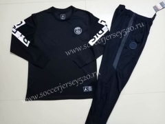2019-2020 Jordan Paris SG Black (Printing sleeve) Thailand Soccer Tracksuit Uniform-GDP