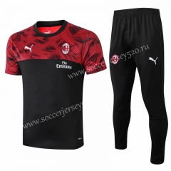 2019-2020 AC Milan Red&Black Thailand Short-sleeved Tracksuit-815