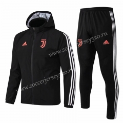 2019-2020 Juventus Black Thailand Soccer Jacket Uniform With Hat-815