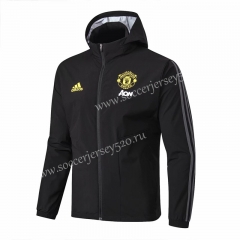 2019-2020 Manchester United Black Trench Coats With Hat-815