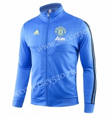 2019-2020 Manchester United High Collar Blue Thailand Soccer Jacket-GDP