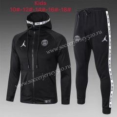 2019-2020 Jordan Paris SG Black Kids/Youth Soccer Jacket Uniform With Hat-815