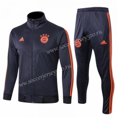 2019-2020 Bayern München High Collar Royal Blue Thailand Soccer Jacket Uniform-815