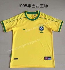 Retro version 1998 Season Brazil Home Yellow Tailand Soccer Jersey AAA-AY