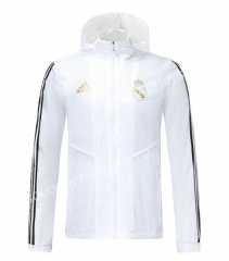 2019-2020 Real Madrid White Thailand Tench Coats With Hat-LH