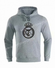 2019-2020 Real Madrid Gray Thailand Soccer Tracksuit With Hat-CS