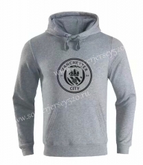 2019-2020 Manchester City Gray Thailand Soccer Tracksuit With Hat-CS