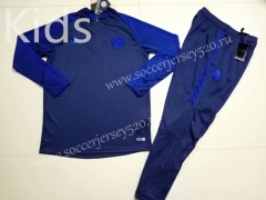 2019-2020 Chelsea Upper Cyan Kids/Youth Soccer Tracksuit-GDP