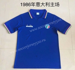 Retro Version 1986 Italy Home Blue Thailand Soccer Jersey AAA-DG