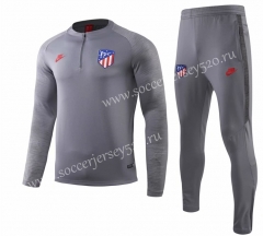 2019-2020 Atletico Madrid Gray Thailand Soccer Tracksuit -GDP