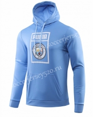 2019-2020 Manchester City Blue Thailand Soccer Tracksuit With Hat-GDP