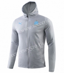 2019-2020 Olympique Marseille Gray Thailand Soccer Jacket With Hat-GDP