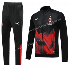 2019-2020 AC Milan Black（Pad Printing）Thailand Soccer Jacket Uniform-LH