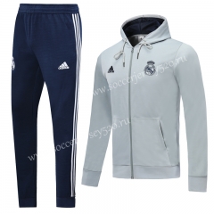 2019-2020 Real Madrid Gray Thailand Soccer Jacket Uniform With Hat-LH