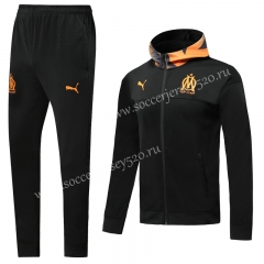 2019-2020 Olympique Marseille Black Thailand Soccer Jacket Uniform With Hat-LH