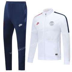 2019-2020 Paris SG White Thailand Training Soccer Jacket Uniform-LH