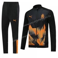 2019-2020 Olympique Marseille Black （Pad Printing）Thailand Soccer Jacket Uniform-LH