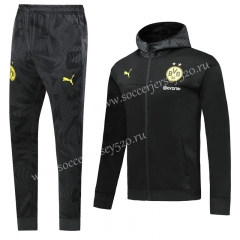 2019-2020 Borussia Dortmund Black Thailand Soccer Jacket Uniform With Hat-LH