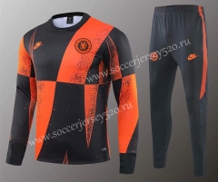 2019-2020 Chelsea Black&Orange Thailand Soccer Tracksuit Uniform-418