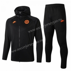 2019-2020 Chelsea Dark Gray Thailand Soccer Jacket Uniform With Hat-815