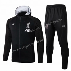 2019-2020 Liverpool Black Thailand Soccer Jacket Uniform With Hat-815