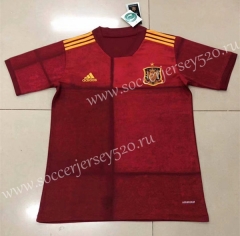 European Cup 2020 Spain Home Red Thailand Soccer Jersey AAA