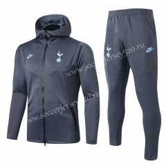 2019-2020 Tottenham Hotspur Gray Thailand Soccer Jacket Uniform With Hat-815