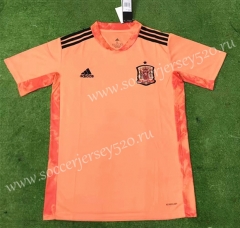 European Cup 2020 Spain Goalkeeper Pink Thailand Soccer Jersey AAA-403