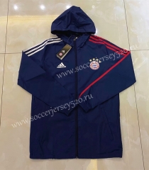 2020-2021 Bayern München Royal Blue Thailand Soccer Trench Coats With Hat-LH