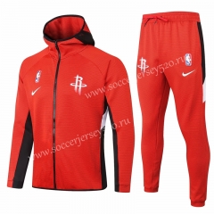 2020-2021 NBA Houston Rockets Red With Hat Jacket Uniform-815
