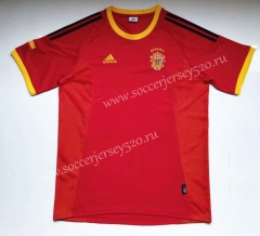 Retro Version 2002 Spain Home Red Thailand Soccer Jersey AAA-912