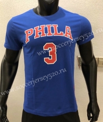 Philadelphia 76ers NBA Blue #3 Cotton T Jersey