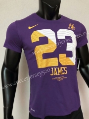 Los Angeles Lakers NBA Purple #23 Cotton T Jersey