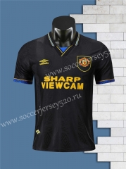 Retro Version 93-94 Manchester United Away Black Thailand Soccer Jersey AAA-710
